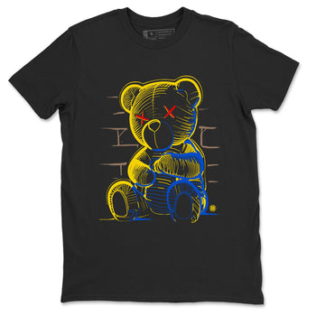 1s Travis Scott Canary shirt to match jordans Neon Bear sneaker tees Air Jordan 1 Travis Scott Canary SNRT Sneaker Release Tees unisex cotton Black 2 crew neck shirt