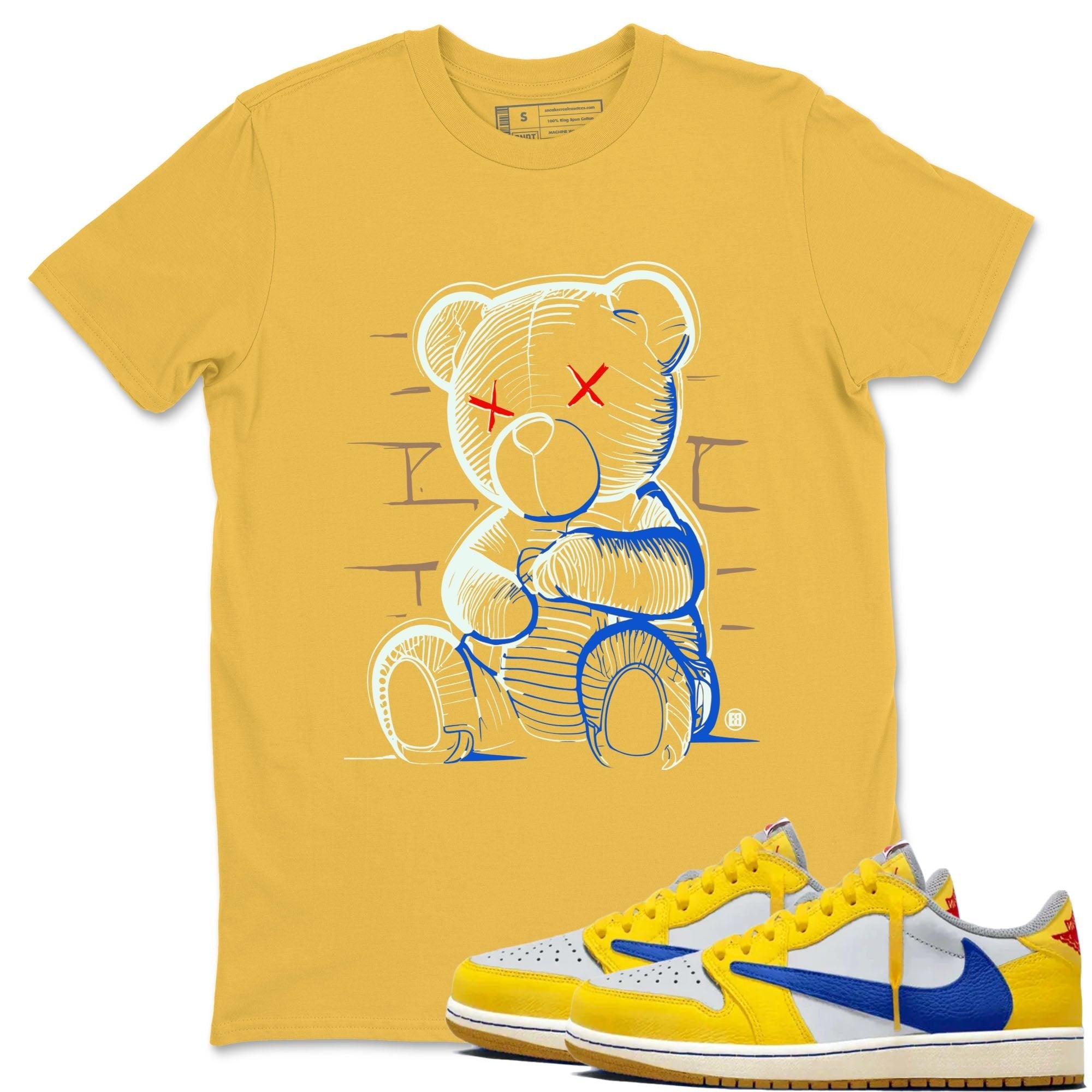 1s Travis Scott Canary shirt to match jordans Neon Bear sneaker tees Air Jordan 1 Travis Scott Canary SNRT Sneaker Release Tees unisex cotton Daisy 1 crew neck shirt