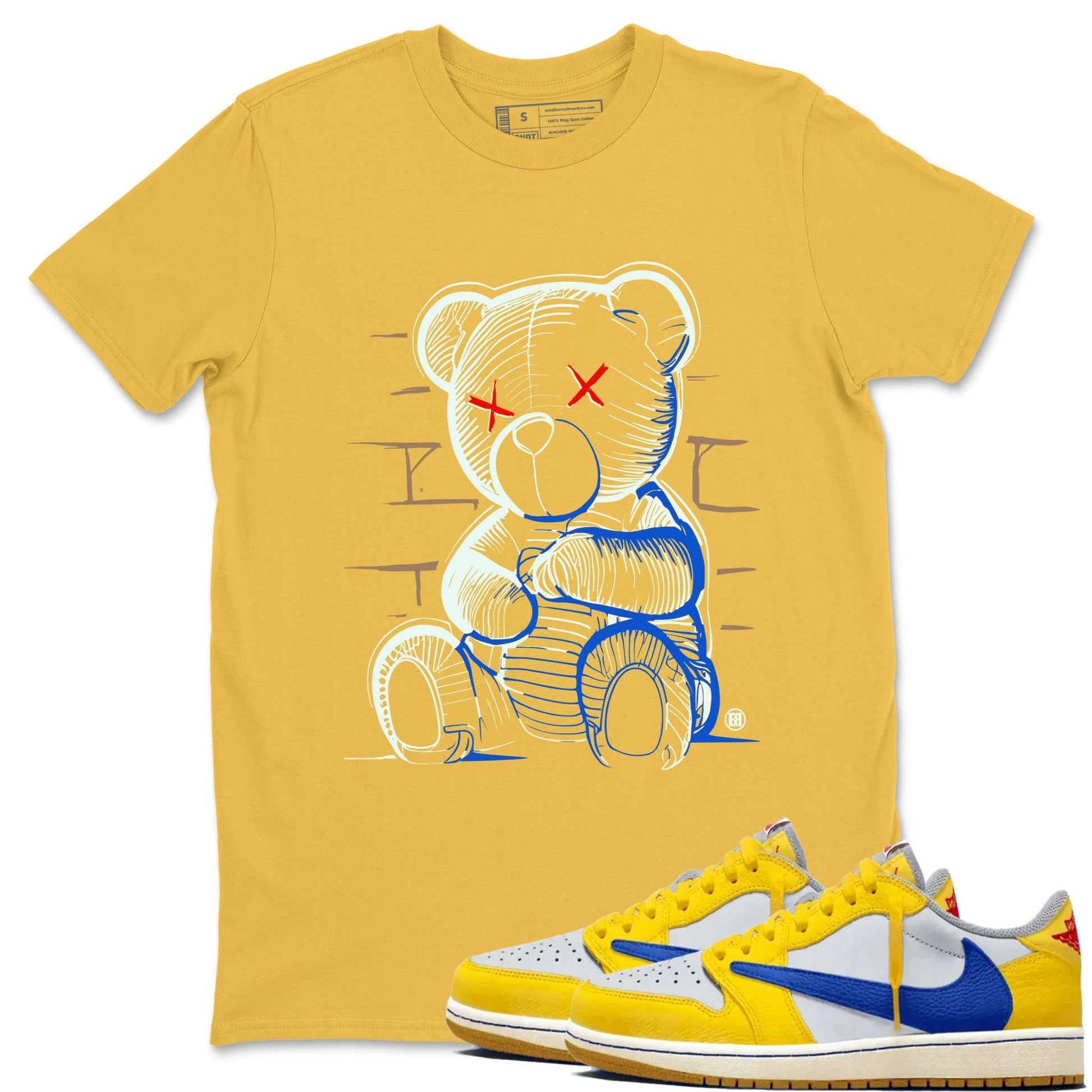 1s Travis Scott Canary shirt to match jordans Neon Bear sneaker tees Air Jordan 1 Travis Scott Canary SNRT Sneaker Release Tees unisex cotton Daisy 1 crew neck shirt