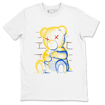 1s Travis Scott Canary shirt to match jordans Neon Bear sneaker tees Air Jordan 1 Travis Scott Canary SNRT Sneaker Release Tees unisex cotton White 2 crew neck shirt
