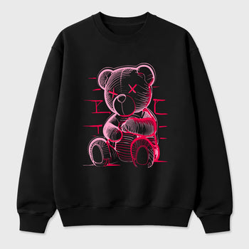 Neon Bear Graphic T-Shirt sneaker match tee designed for the Jordan 1 Low x Travis Scott Tropical Pink, featuring coordinated color options for a perfect streetwear match. Black 2 shirt.