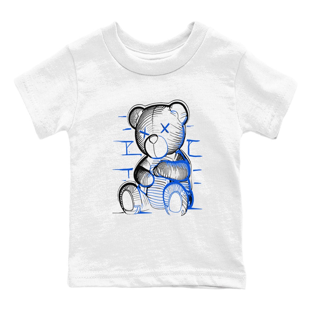 11s Black and Varsity Royal shirt to match jordans Neon Bear sneaker tees AJ11 Black and Varsity Royal SNRT sneaker release tees baby toddler White 2 cotton Shirt