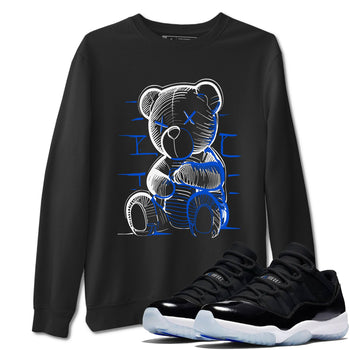 11s Black and Varsity Royal shirt to match jordans Neon Bear sneaker tees AJ11 Black and Varsity Royal SNRT sneaker Release Tees unisex cotton Black 1 crew neck shirt