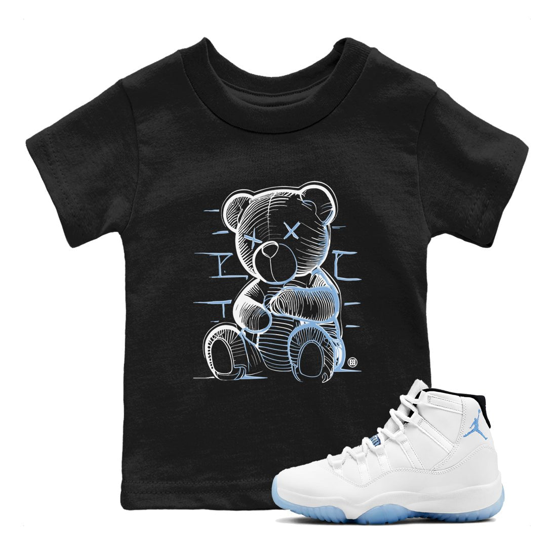 11 Legend Blue Shirts To Match Jordans Neon Bear Sneaker Shirts Air Jordan 11 Legend Blue SNRT Sneaker Release Tees Baby Youth Toddler Black 1 crew neck shirts