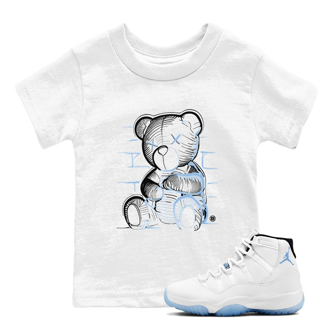 11 Legend Blue Shirts To Match Jordans Neon Bear Sneaker Shirts Air Jordan 11 Legend Blue SNRT Sneaker Release Tees Baby Youth Toddler White 1 crew neck shirts