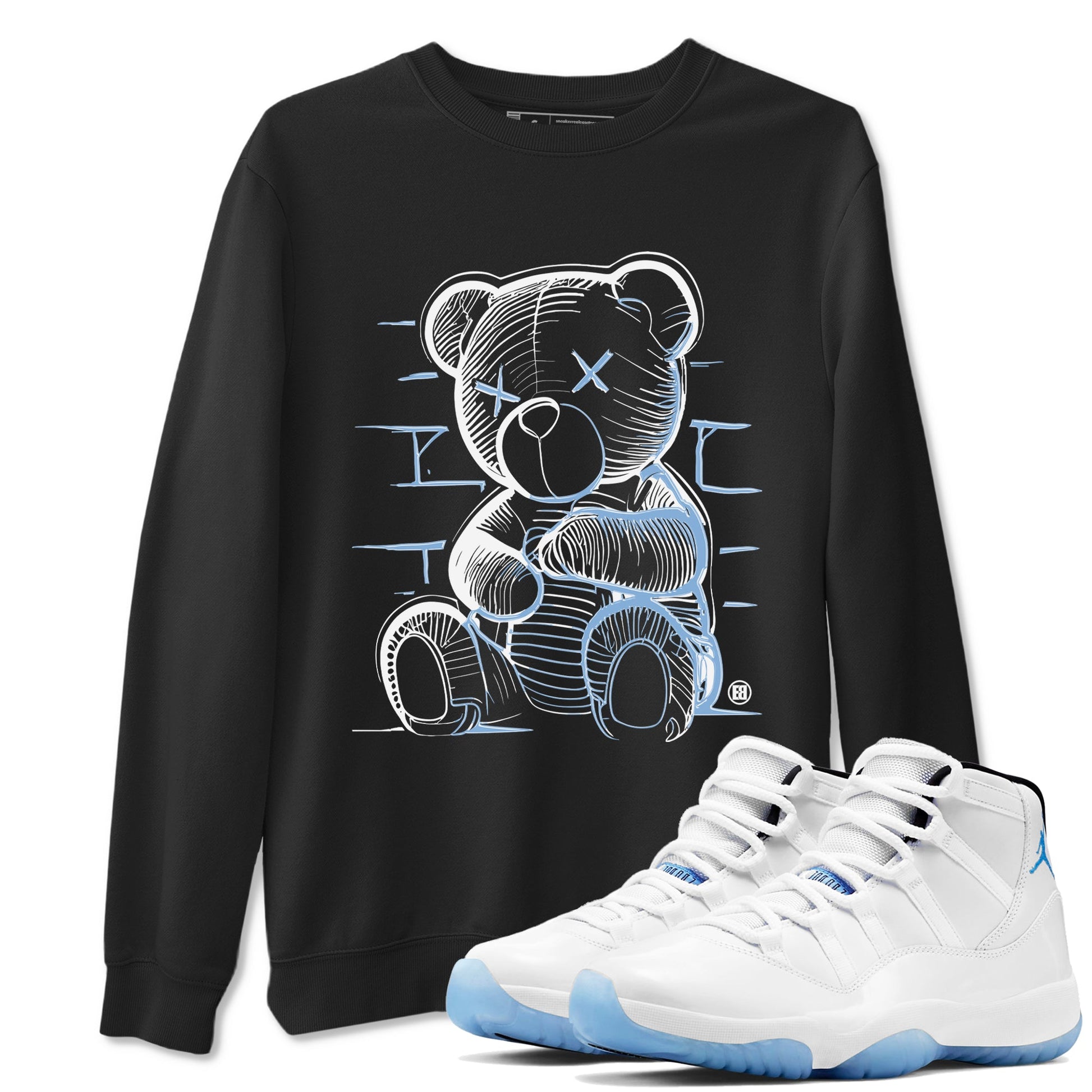 11 Legend Blue Shirts To Match Jordans Neon Bear Sneaker Shirts Air Jordan 11 Legend Blue SNRT Sneaker Release Tees Unisex Cotton Crew Neck Black 1 crew neck shirts