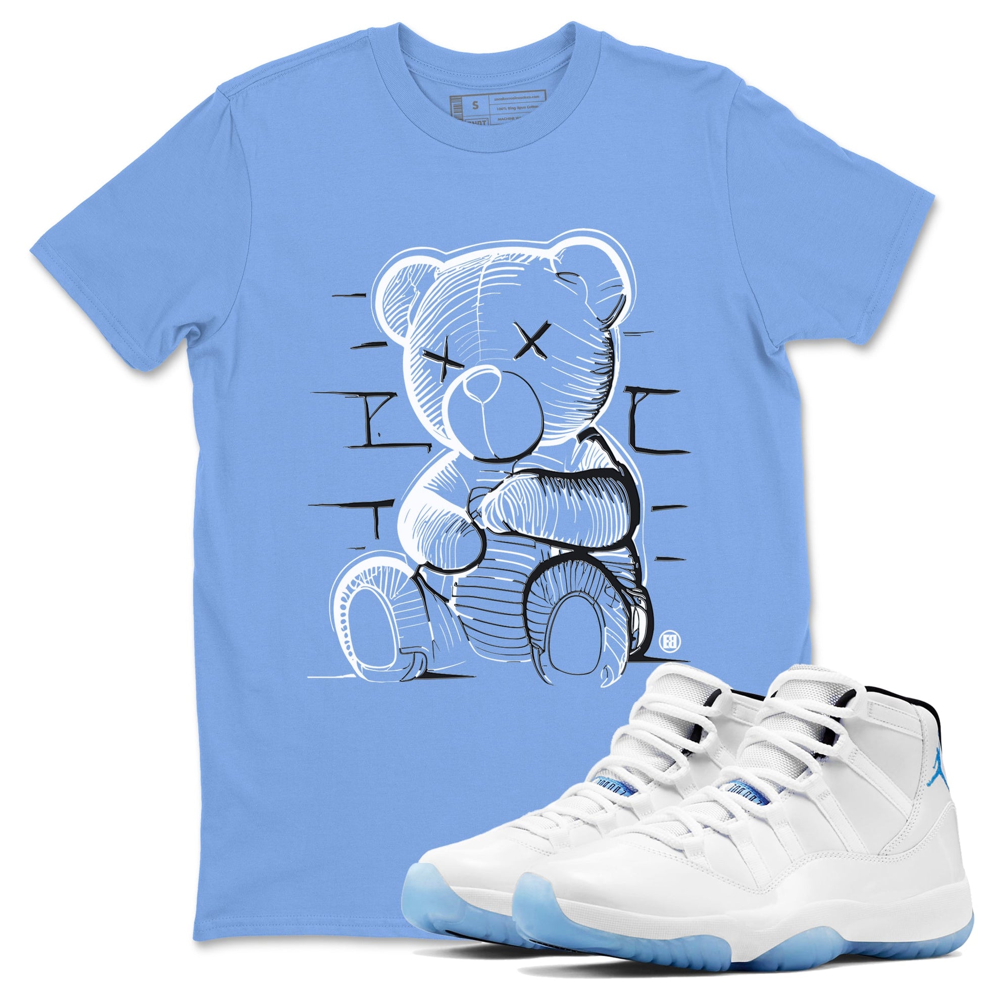 11 Legend Blue Shirts To Match Jordans Neon Bear Sneaker Shirts Air Jordan 11 Legend Blue SNRT Sneaker Release Tees Unisex Cotton Crew Neck Carolina Blue 1 crew neck shirts