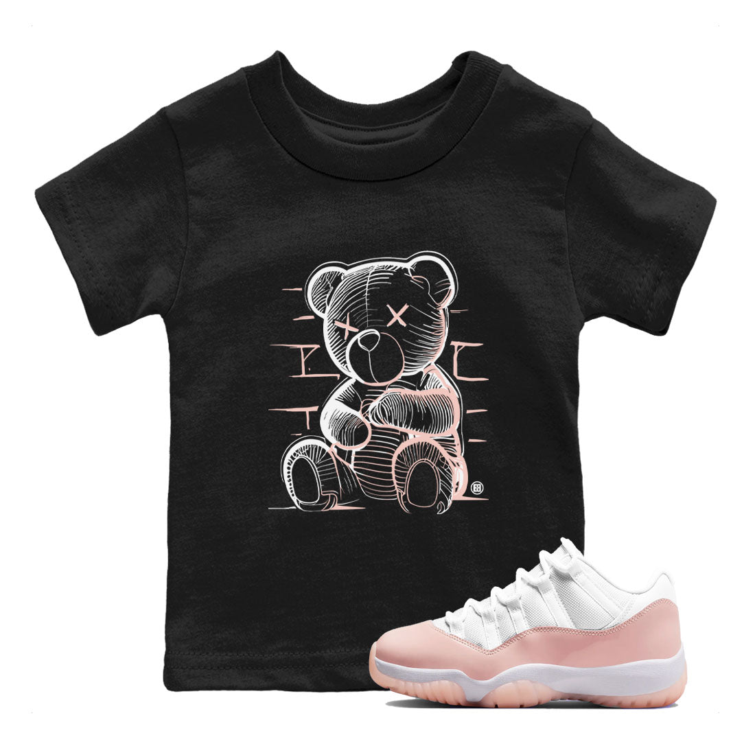 11s Legend Pink shirts to match jordans Neon Bear sneaker match tees Air Jordan 11 Legend Pink SNRT Sneaker Tees streetwear brand Baby and Youth Black 1 cotton tee
