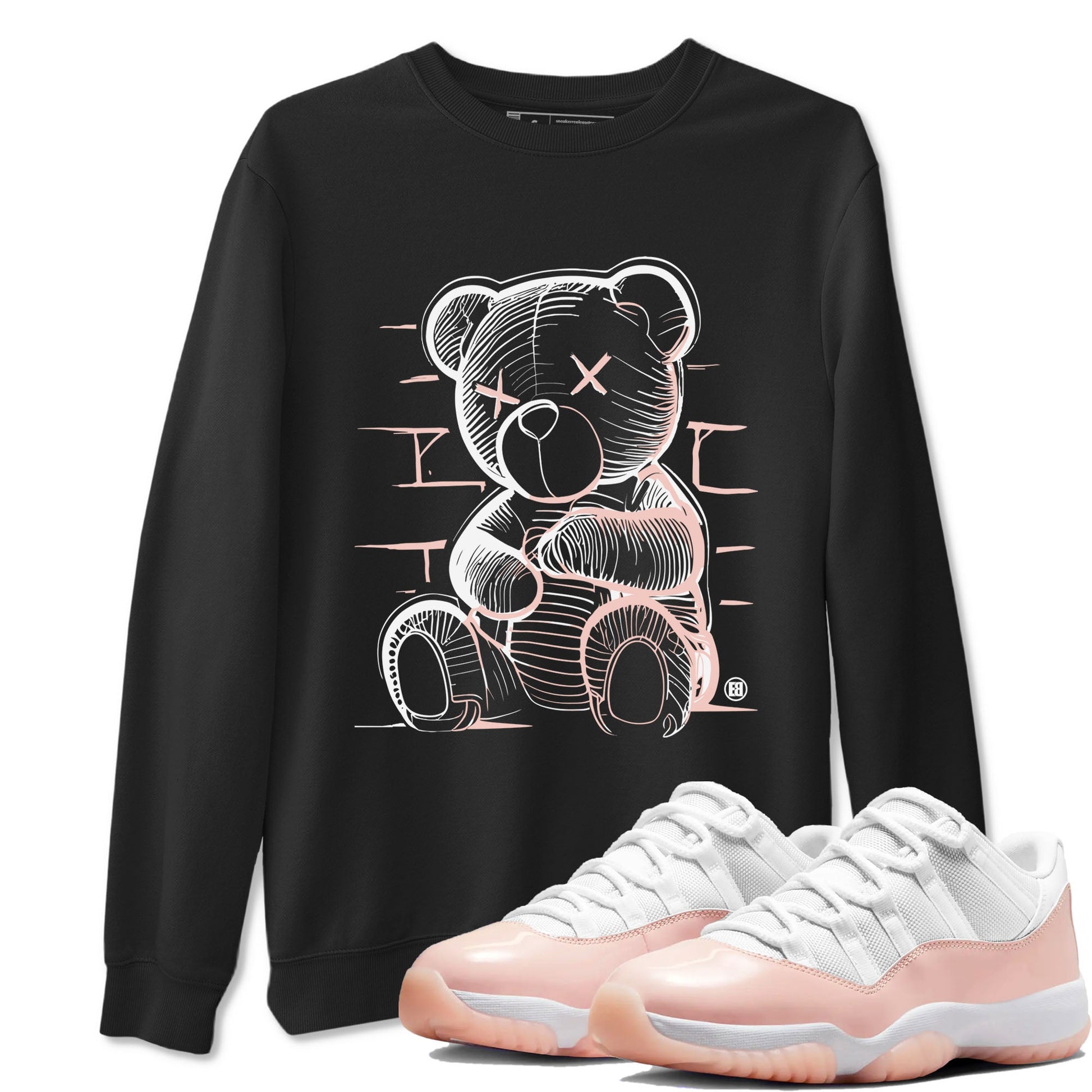 11s Legend Pink shirts to match jordans Neon Bear sneaker match tees Air Jordan 11 Legend Pink SNRT Sneaker Tees streetwear brand Black 1 unisex cotton tee
