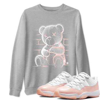 11s Legend Pink shirts to match jordans Neon Bear sneaker match tees Air Jordan 11 Legend Pink SNRT Sneaker Tees streetwear brand Heather Grey 1 unisex cotton tee