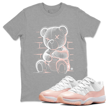 11s Legend Pink shirts to match jordans Neon Bear sneaker match tees Air Jordan 11 Legend Pink SNRT Sneaker Tees streetwear brand Heather Grey 1 unisex cotton tee