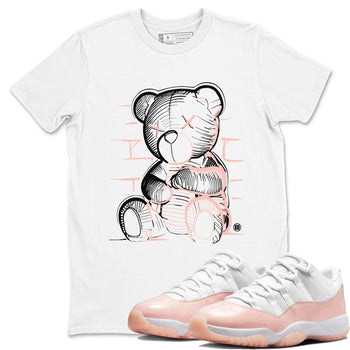 11s Legend Pink shirts to match jordans Neon Bear sneaker match tees Air Jordan 11 Legend Pink SNRT Sneaker Tees streetwear brand White 1 unisex cotton tee