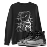 12s Black Wolf Grey shirts to match jordans Neon Bear sneaker match tees Air Jordan 12 Barons SNRT Sneaker Release Tees unisex cotton Black 1 crew neck shirts