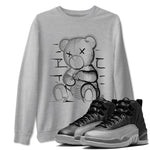 12s Black Wolf Grey shirts to match jordans Neon Bear sneaker match tees Air Jordan 12 Barons SNRT Sneaker Release Tees unisex cotton Heather Grey 1 crew neck shirts