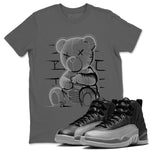 12s Black Wolf Grey shirts to match jordans Neon Bear sneaker match tees Air Jordan 12 Barons SNRT Sneaker Release Tees unisex cotton Cool Grey 1 crew neck shirts