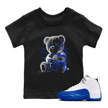 12s Blueberry shirts to match jordans Neon Bear sneaker match tees Air Jordan 12 Blueberry SNRT Sneaker Tees streetwear brand Baby and Youth Black 1 cotton tee