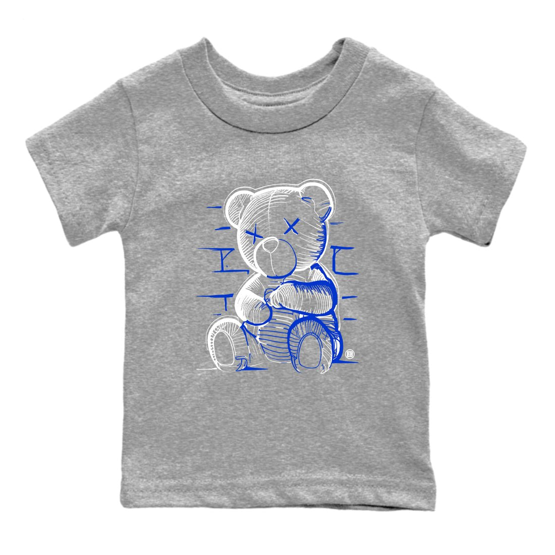 12s Blueberry shirts to match jordans Neon Bear sneaker match tees Air Jordan 12 Blueberry SNRT Sneaker Tees streetwear brand Baby and Youth Heather Grey 2 cotton tee