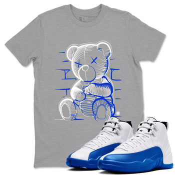 12s Blueberry shirts to match jordans Neon Bear sneaker match tees Air Jordan 12 Blueberry SNRT Sneaker Tees streetwear brand Heather Grey 1 unisex cotton tee