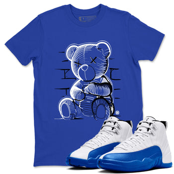 12s Blueberry shirts to match jordans Neon Bear sneaker match tees Air Jordan 12 Blueberry SNRT Sneaker Tees streetwear brand Royal Blue 1 unisex cotton tee
