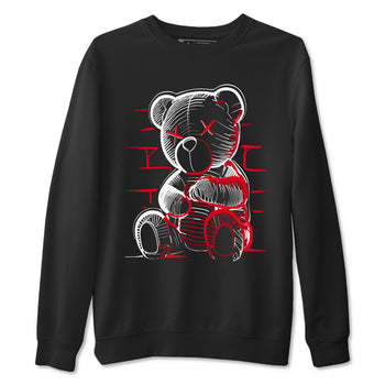12s Flu Game shirts to match jordans Neon Bear best t shirts to wear with jordans Air Jordan 12 Retro Flu Black and Varsity Red match shoes to clothes SNRT Sneaker Tees unisex cotton Black 2 shirts