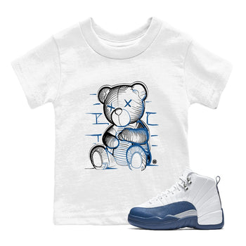 Sneaker match tees – Sneaker Tees To Match Air Jordan 12 French Blue Shoes – Neon Bear Kids T-Shirt White 1