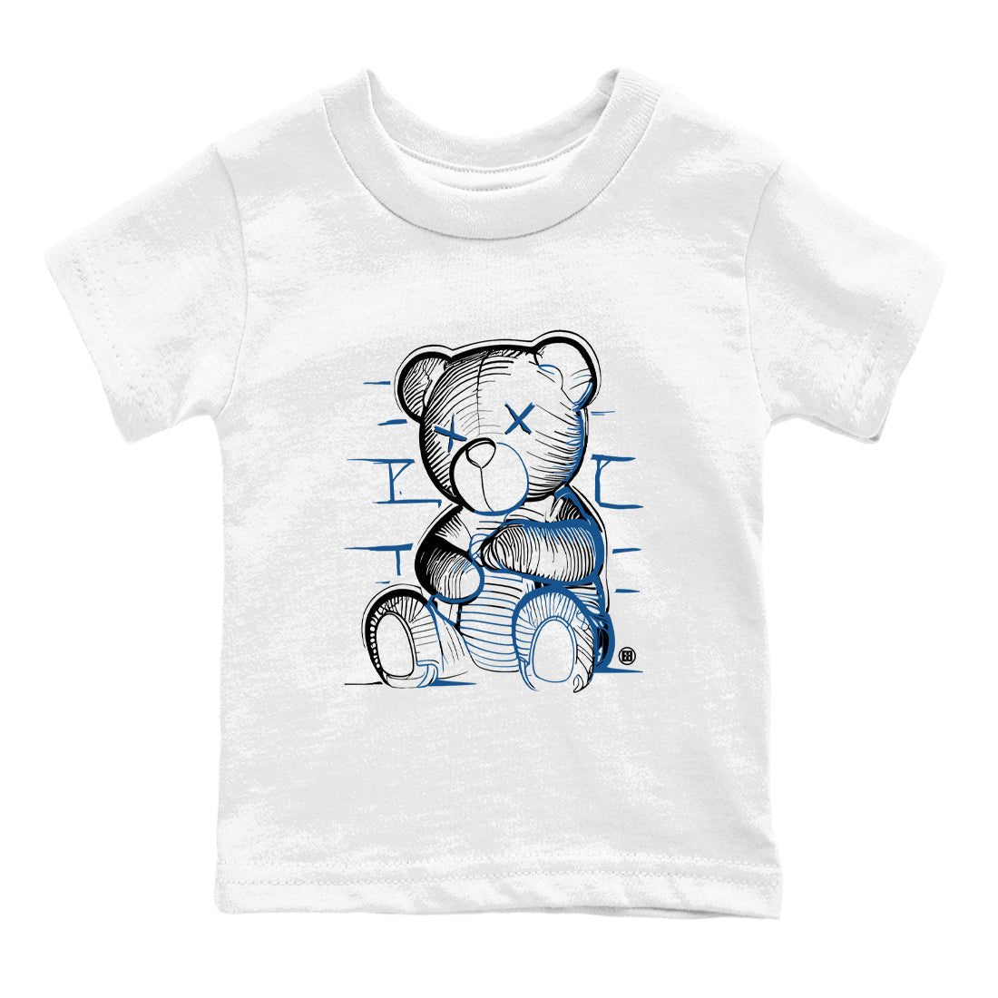 Sneaker match tees – Sneaker Tees To Match Air Jordan 12 French Blue Shoes – Neon Bear Kids T-Shirt White 2