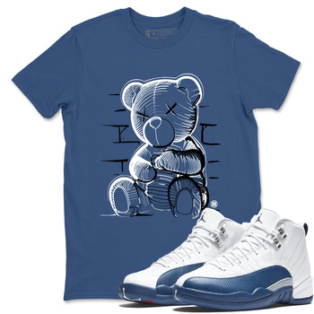 Sneaker match tees – Sneaker Tees To Match Air Jordan 12 French Blue Shoes – Neon Bear Tee Denim Blue 1