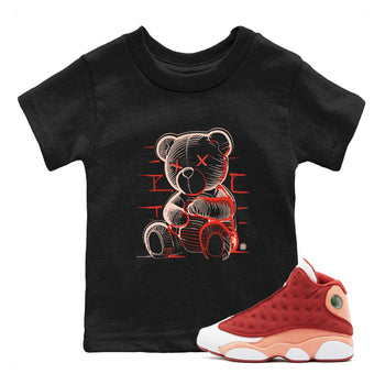 13s Dune Red shirts to match jordans Neon Bear sneaker match tees Air Jordan 13 Dune Red SNRT Sneaker Tees streetwear brand Baby and Youth Black 1 cotton tee