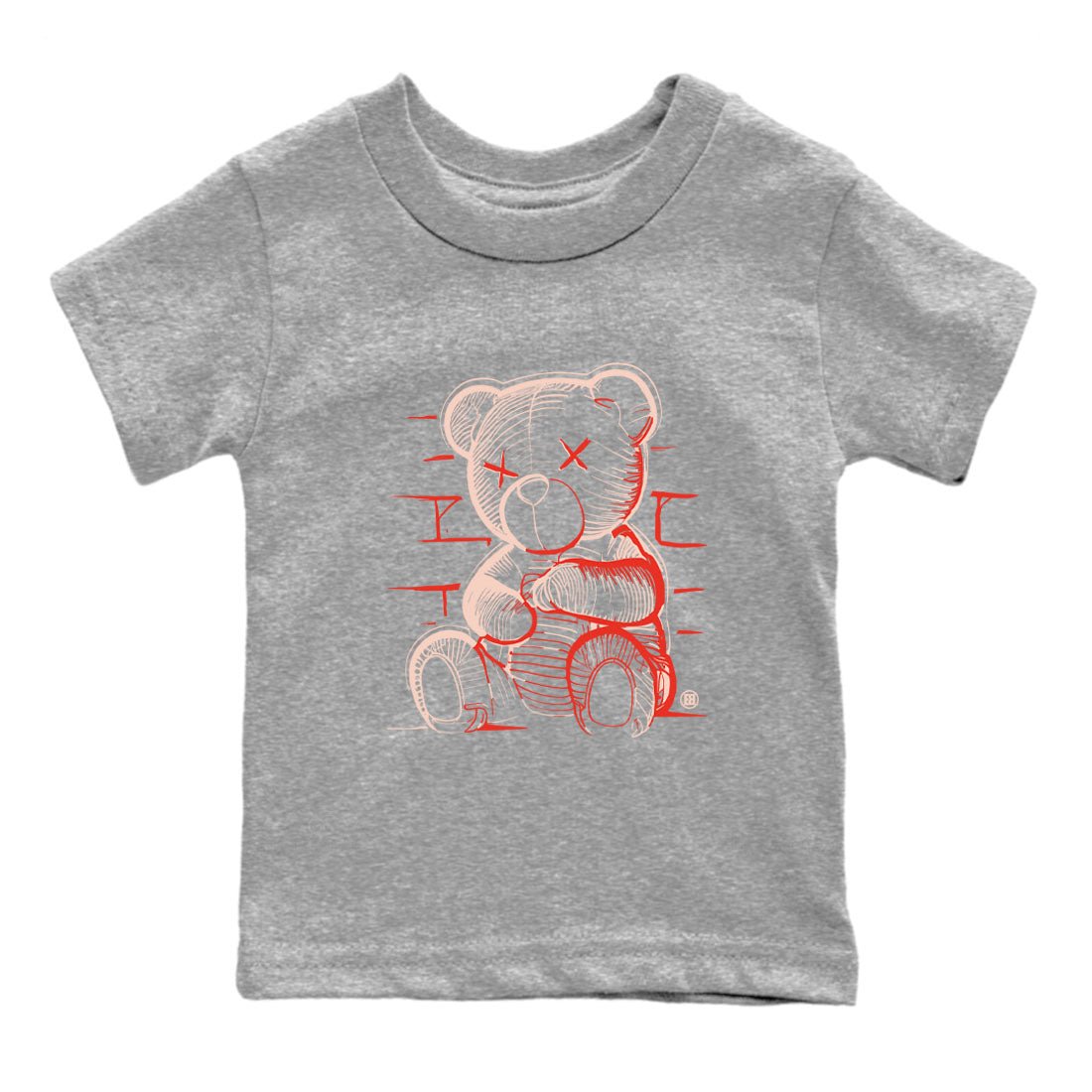 13s Dune Red shirts to match jordans Neon Bear sneaker match tees Air Jordan 13 Dune Red SNRT Sneaker Tees streetwear brand Baby and Youth Heather Grey 2 cotton tee