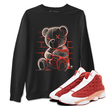 13s Dune Red shirts to match jordans Neon Bear sneaker match tees Air Jordan 13 Dune Red SNRT Sneaker Tees streetwear brand Black 1 unisex cotton tee