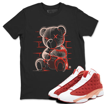 13s Dune Red shirts to match jordans Neon Bear sneaker match tees Air Jordan 13 Dune Red SNRT Sneaker Tees streetwear brand Black 1 unisex cotton tee