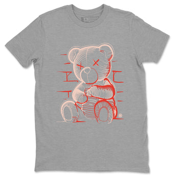 13s Dune Red shirts to match jordans Neon Bear sneaker match tees Air Jordan 13 Dune Red SNRT Sneaker Tees streetwear brand Heather Grey 2 unisex cotton tee