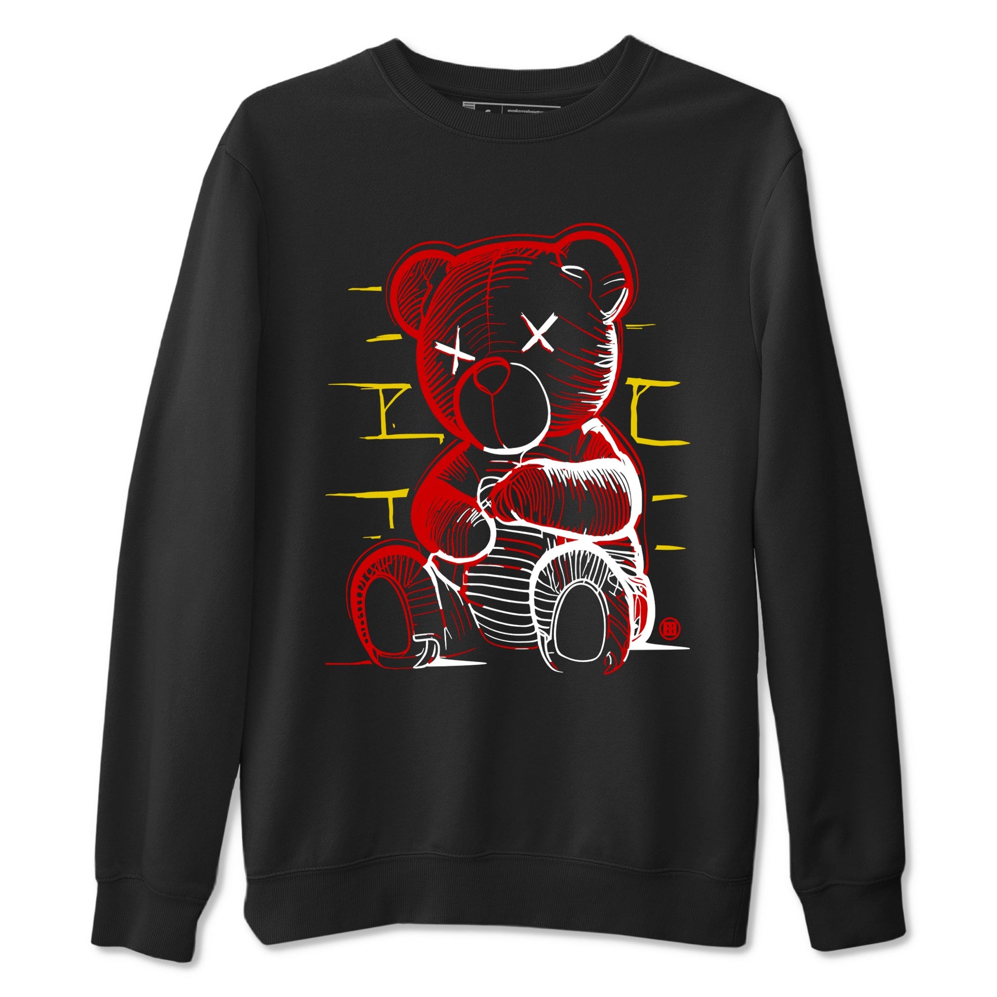 Neon Bear sneaker match t-shirt styled to complete your fit with the Air Jordan 14 Challenge Red sneakers, graphic shirts in Black 2.