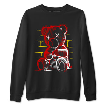 Neon Bear sneaker match t-shirt styled to complete your fit with the Air Jordan 14 Challenge Red sneakers, graphic shirts in Black 2.