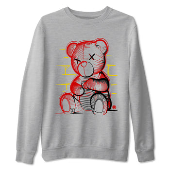 Neon Bear sneaker match t-shirt styled to complete your fit with the Air Jordan 14 Challenge Red sneakers, graphic shirts in Heather Grey 2.