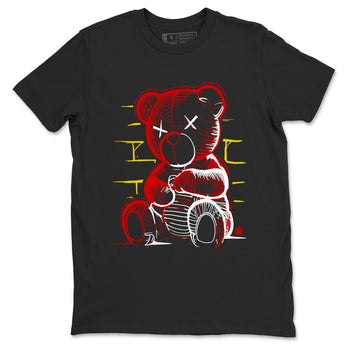 Neon Bear sneaker match t-shirt styled to complete your fit with the Air Jordan 14 Challenge Red sneakers, graphic shirts in Black 2.