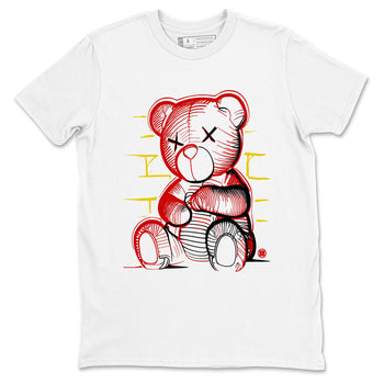 Neon Bear sneaker match t-shirt styled to complete your fit with the Air Jordan 14 Challenge Red sneakers, graphic shirts in White 2.