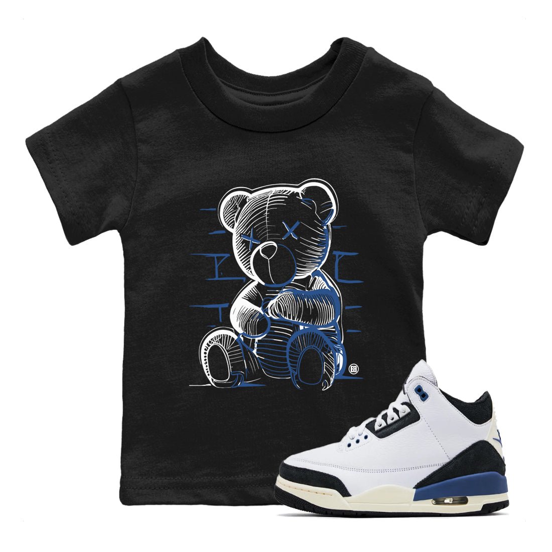A Ma Maniere Air Jordan 3 Diffused Blue shirts to match jordans Neon Bear graphic tee Jordan 3 For The Love best t-shirts to wear with jordans SNRT Sneaker Tees Youth Baby Black 1 tee