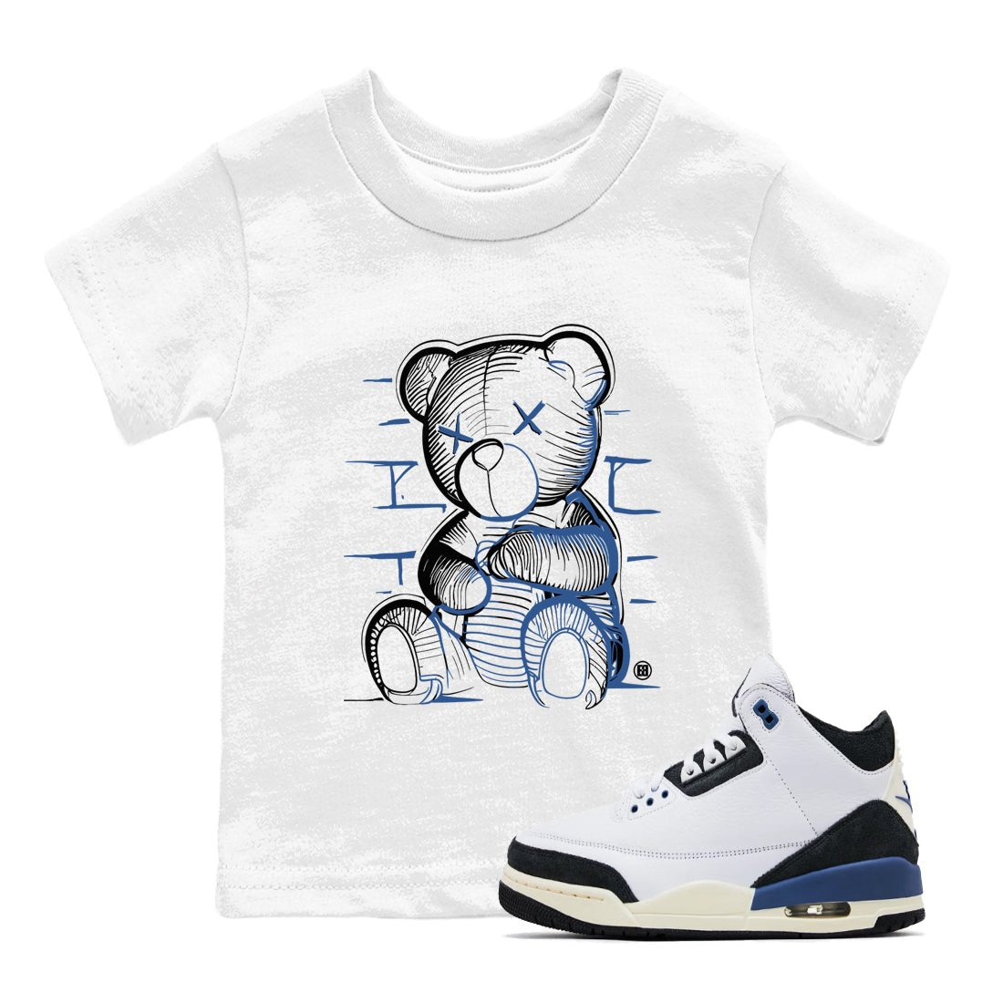 A Ma Maniere Air Jordan 3 Diffused Blue shirts to match jordans Neon Bear graphic tee Jordan 3 For The Love best t-shirts to wear with jordans SNRT Sneaker Tees Youth Baby White 1 tee