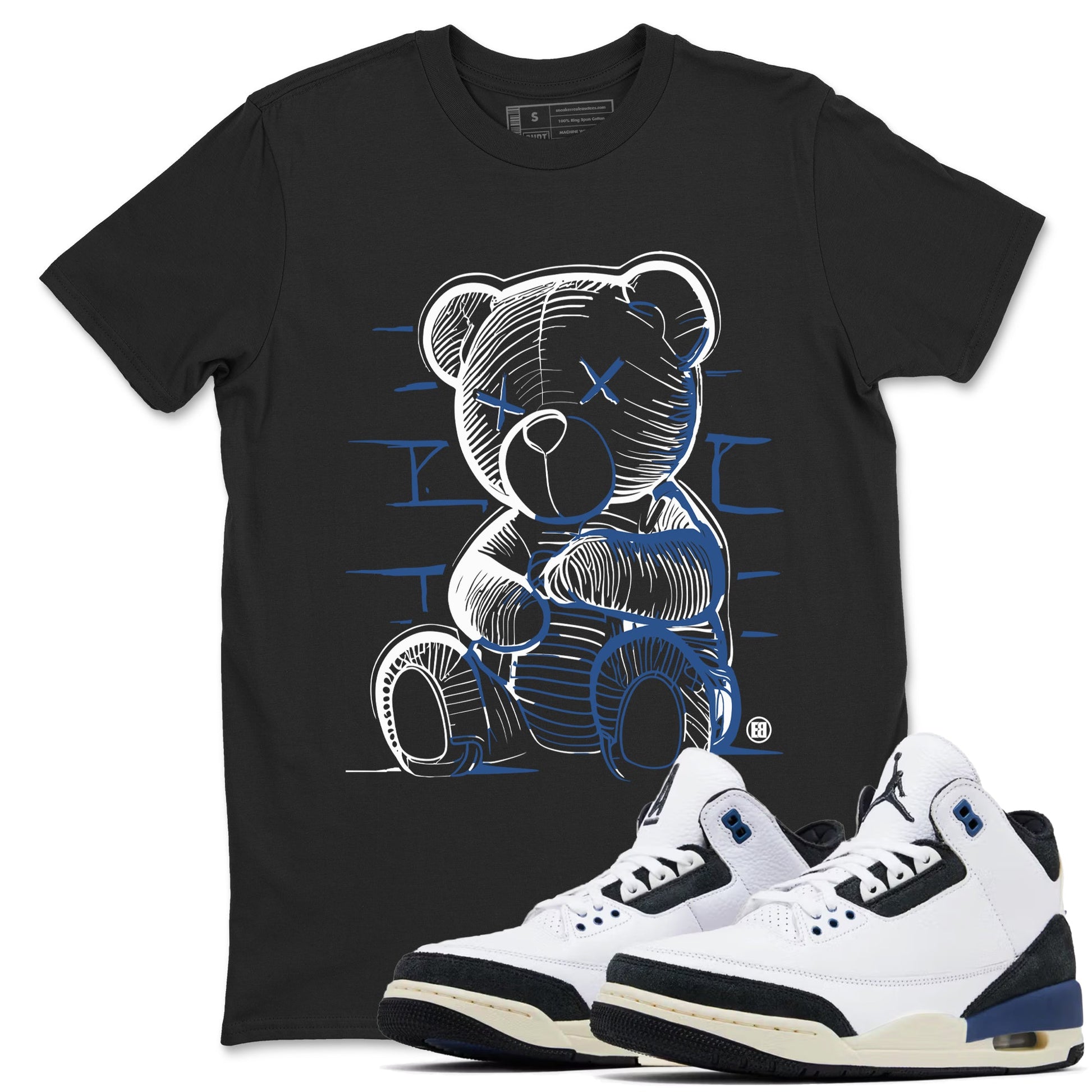 A Ma Maniere Air Jordan 3 Diffused Blue shirts to match jordans Neon Bear graphic tee Jordan 3 For The Love best t-shirts to wear with jordans SNRT Sneaker Tees unisex cotton Black 1 shirts