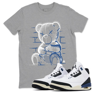 A Ma Maniere Air Jordan 3 Diffused Blue shirts to match jordans Neon Bear graphic tee Jordan 3 For The Love best t-shirts to wear with jordans SNRT Sneaker Tees unisex cotton Heather Grey 1 shirts