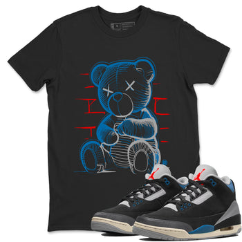 AJ3 Rare Air Graphic shirts Neon Bear shirts Air Jordan 3 Rare Air best t-shirts to wear with jordans SNRT Sneaker Tees unisex cotton Black 1 shirts