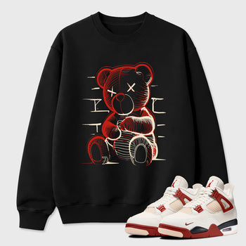 Neon Bear Graphic T-Shirt sneaker match tee designed for the Air Jordan 4 Brick After Brick, featuring coordinated color options for a perfect streetwear match. Black 1 shirt.