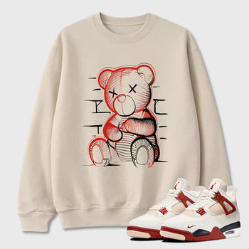 Neon Bear Graphic T-Shirt sneaker match tee designed for the Air Jordan 4 Brick After Brick, featuring coordinated color options for a perfect streetwear match. Natural 1 shirt.
