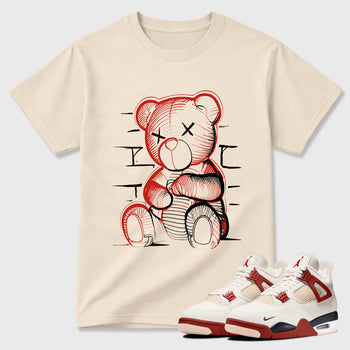 Neon Bear Graphic T-Shirt sneaker match tee designed for the Air Jordan 4 Brick After Brick, featuring coordinated color options for a perfect streetwear match. Natural 1 shirt.