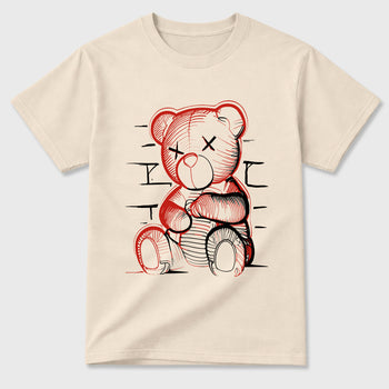 Neon Bear Graphic T-Shirt sneaker match tee designed for the Air Jordan 4 Brick After Brick, featuring coordinated color options for a perfect streetwear match. Natural 2 shirt.