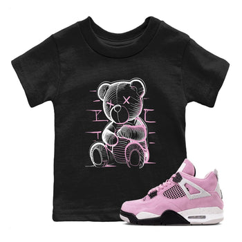 4s Retro Orchid shirts to match jordans Neon Bear sneaker match tees Air Jordan 4 WMNS Orchid match shoes to clothes SNRT Sneaker Tees Youth Baby Black 1 tee