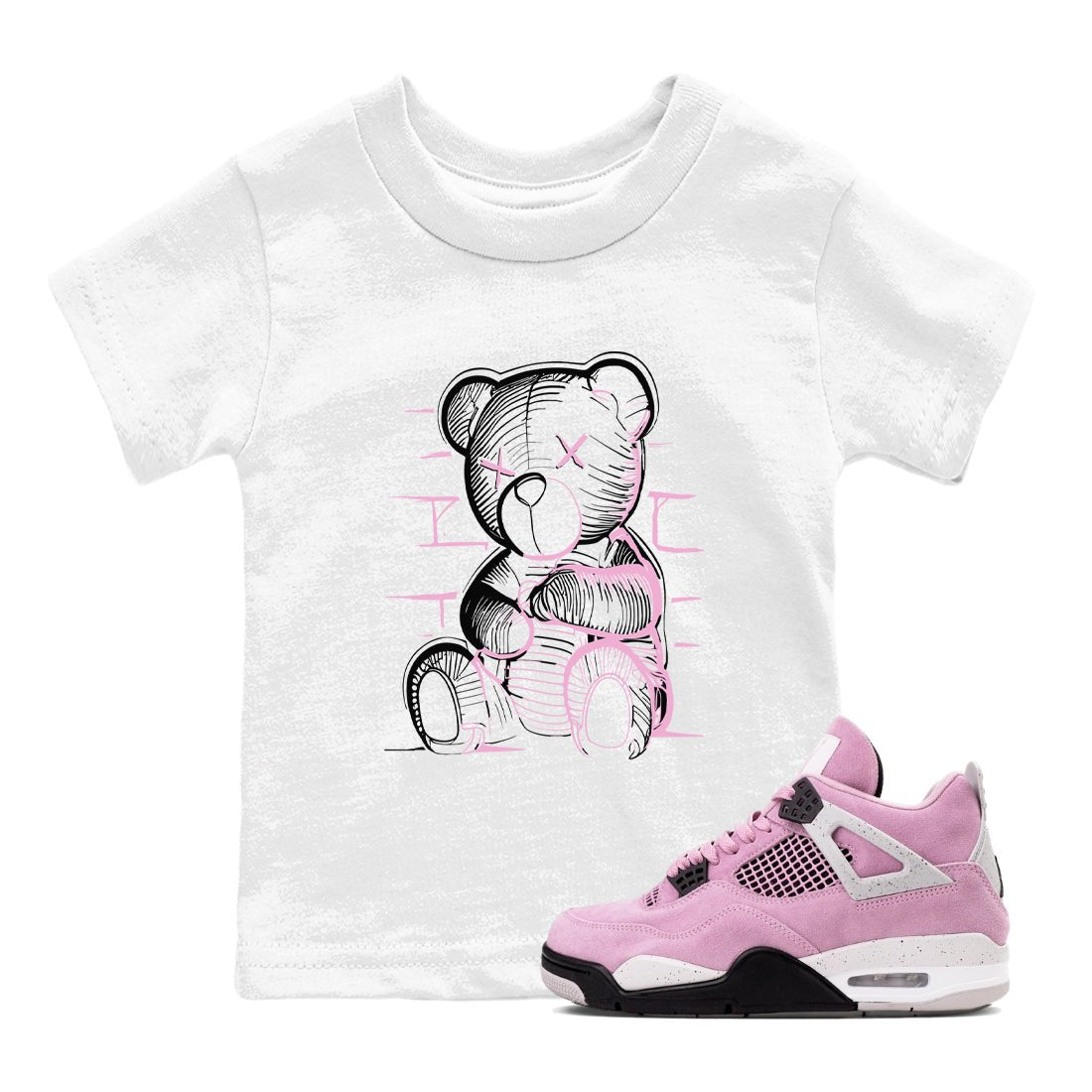 4s Retro Orchid shirts to match jordans Neon Bear sneaker match tees Air Jordan 4 WMNS Orchid match shoes to clothes SNRT Sneaker Tees Youth Baby White 1 tee