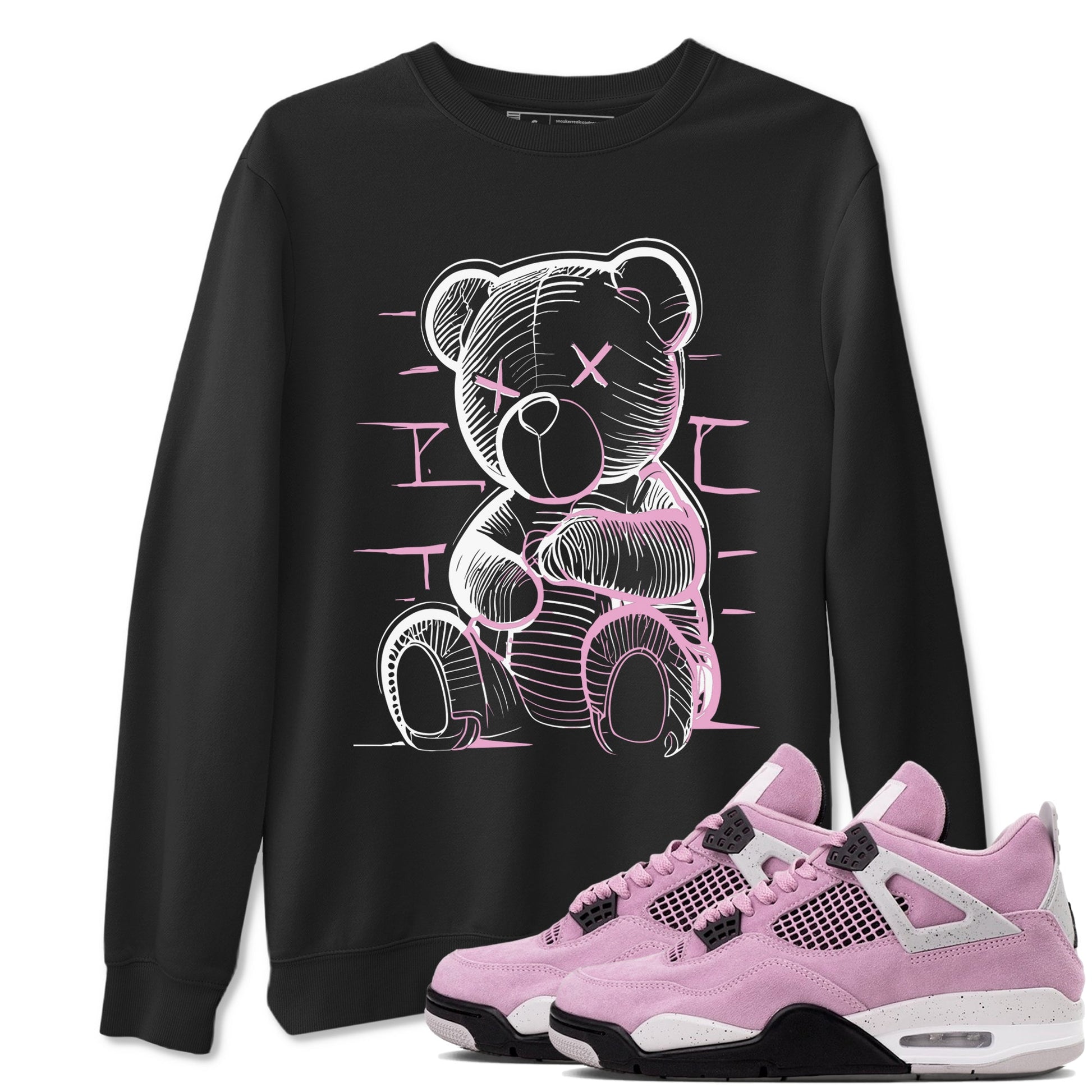 4s Retro Orchid shirts to match jordans Neon Bear sneaker match tees Air Jordan 4 WMNS Orchid match shoes to clothes SNRT Sneaker Tees unisex cotton Black 1 shirts