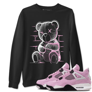 4s Retro Orchid shirts to match jordans Neon Bear sneaker match tees Air Jordan 4 WMNS Orchid match shoes to clothes SNRT Sneaker Tees unisex cotton Black 1 shirts